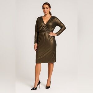 Pink Clove Metallic Bronze-Gold Dress (US 16) – Absolute Showstopper!